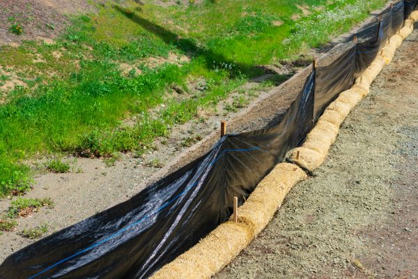 Straw Wattle Installation in Costa Mesa